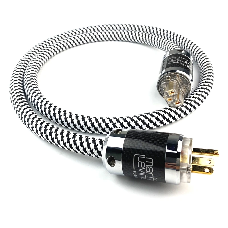 Mark Levinson Audiophile Audio AC Power Cable Carbon Fiber Rhodium Plated US & EU Plug