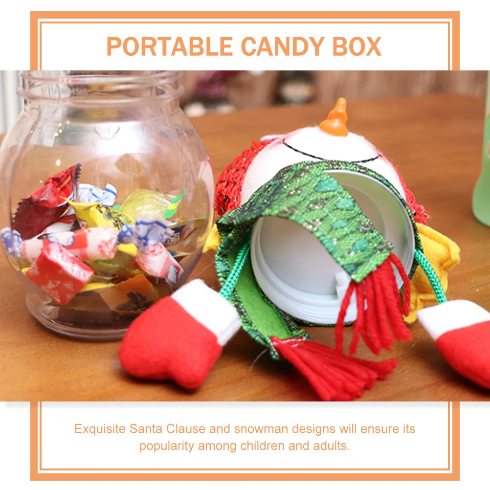 

2 Pcs Xmas Cookie Jars Christmas Decorations Candy with Lid Bottle Holiday Bulk Plastic Colorful