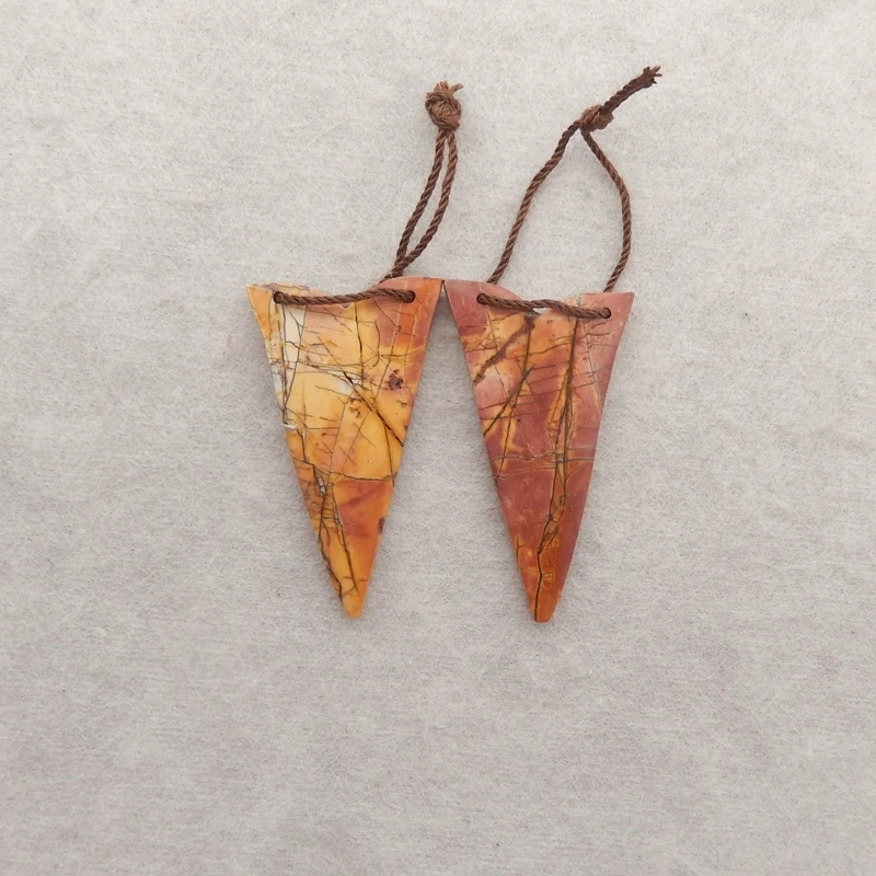 

Multi-Color Picasso Jasper Nugget Double Holes Earrings for Women, Natural Stone Beads, Multi-Color Jewelry Set, 21x36x3mm, 5.9g