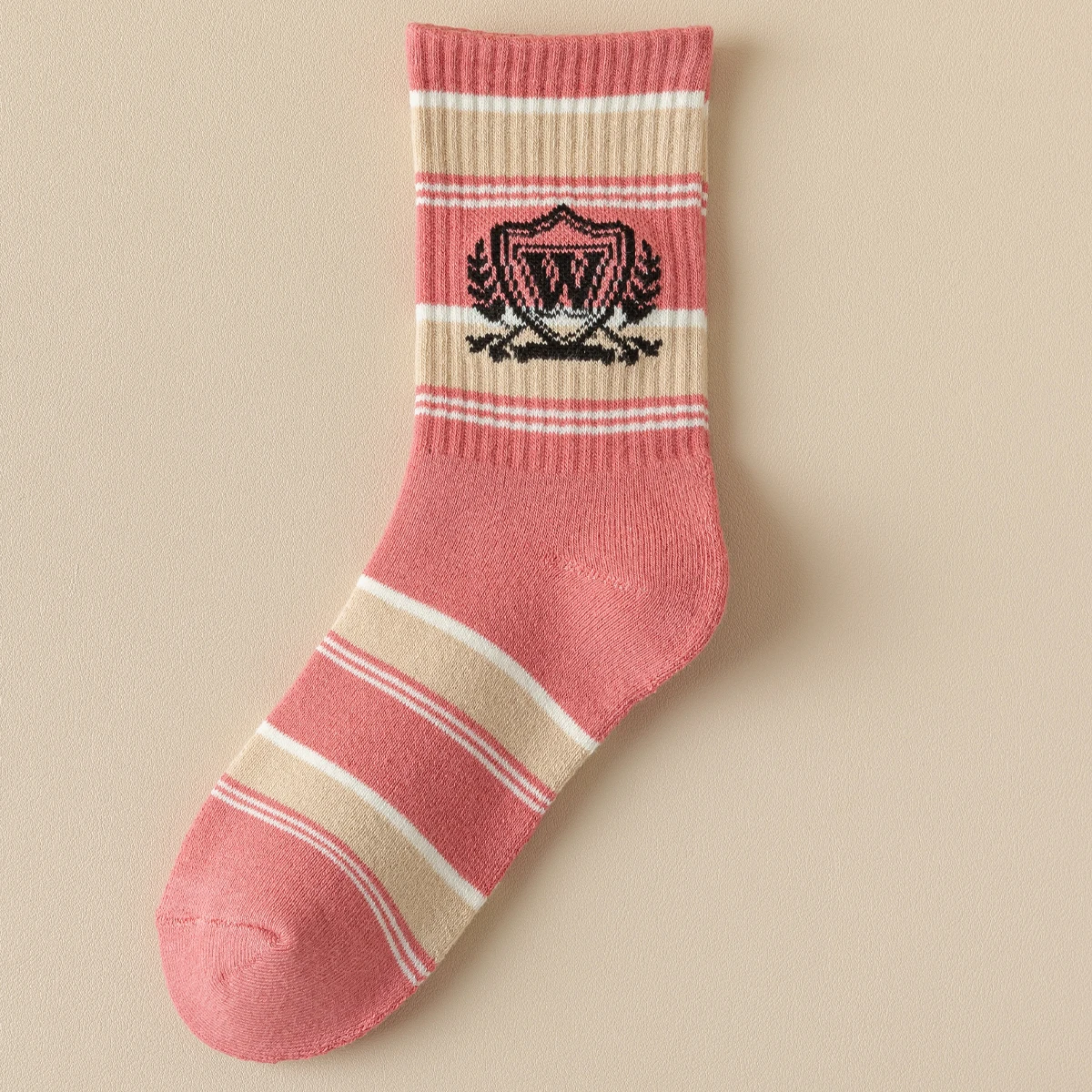 W Letter Ribbed Tube Comfy Training Long Short Stretch Outdoor Lady Hip Hop Tube Socks Gym Ankle Socks Athletic Streetwear