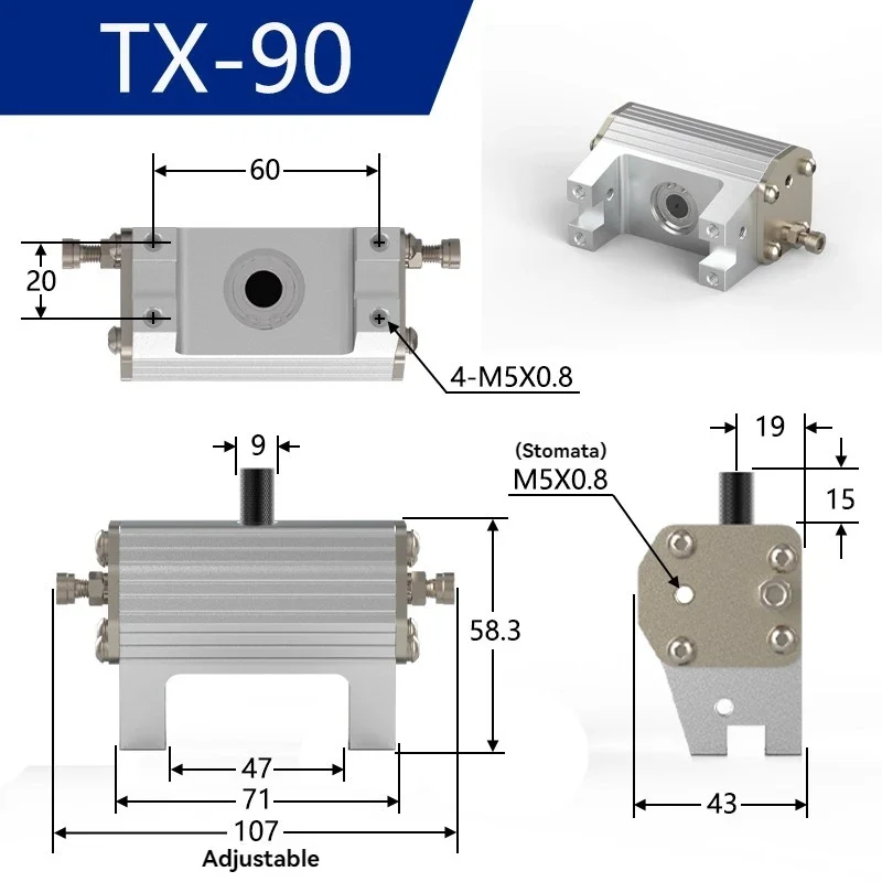TX-90 Rotating Nozzle Fixture, Cylindrical Claw Rotating Module