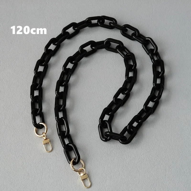 Neue modische Damen-Taschenriemen-Accessoires, abnehmbare Ersatzkette, schwarze, solide Acryl-Luxusriemen, Damen-Schultergriff-Ketten – Detail 18