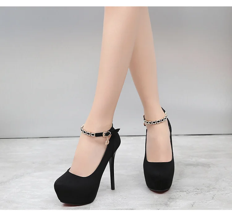 New Sexy Woman Pumps Lace-Up Ankle Strap Wedding Party Shoes Platform Dress Women Shoes High Heels Suedes Wedding heels Shoes