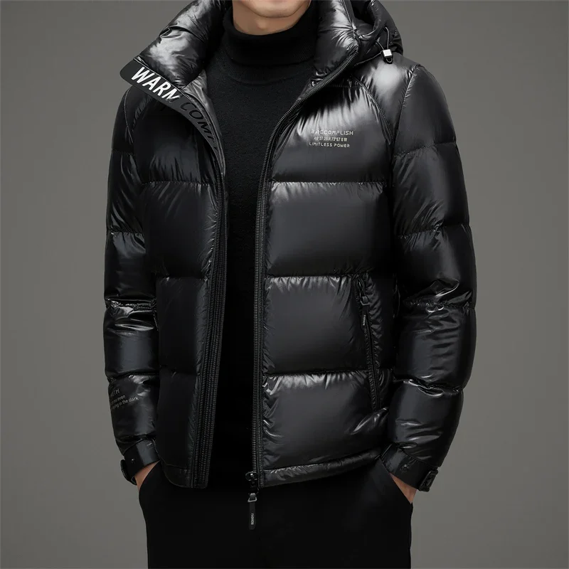 Super Down Jacket 2024 Winter New Short Coat Thickened Designer Clothing Hooded Casual Heating Luxury Down Ultra-light Filling