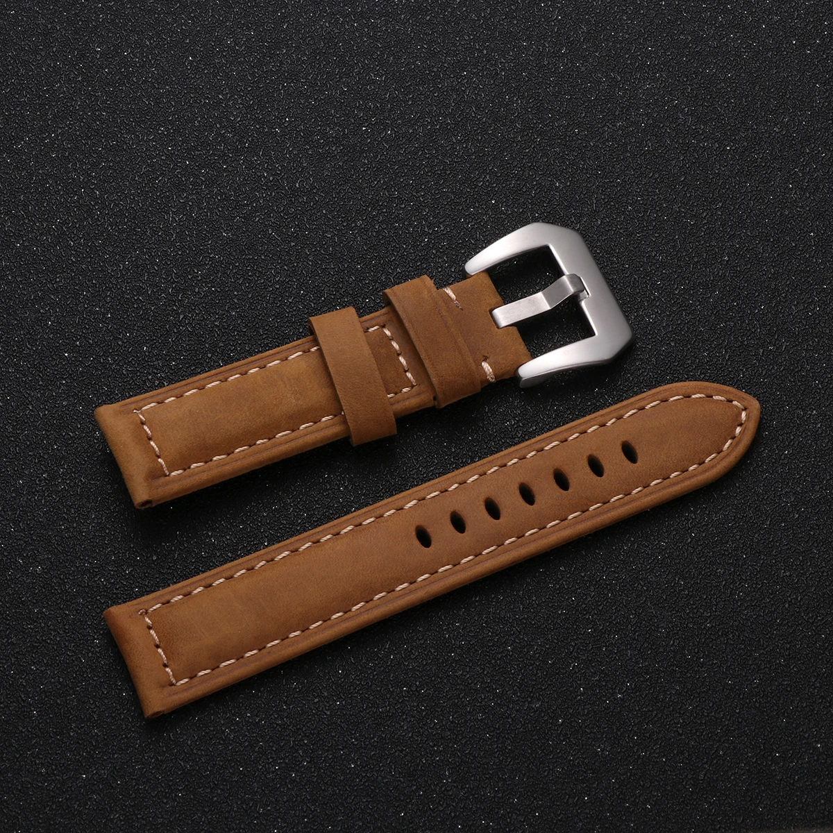 

1pc Watch Strap 20Mm Retro Vintage Replacement Band Universal Large Dial Sports Outdoor Wristband Light Brown