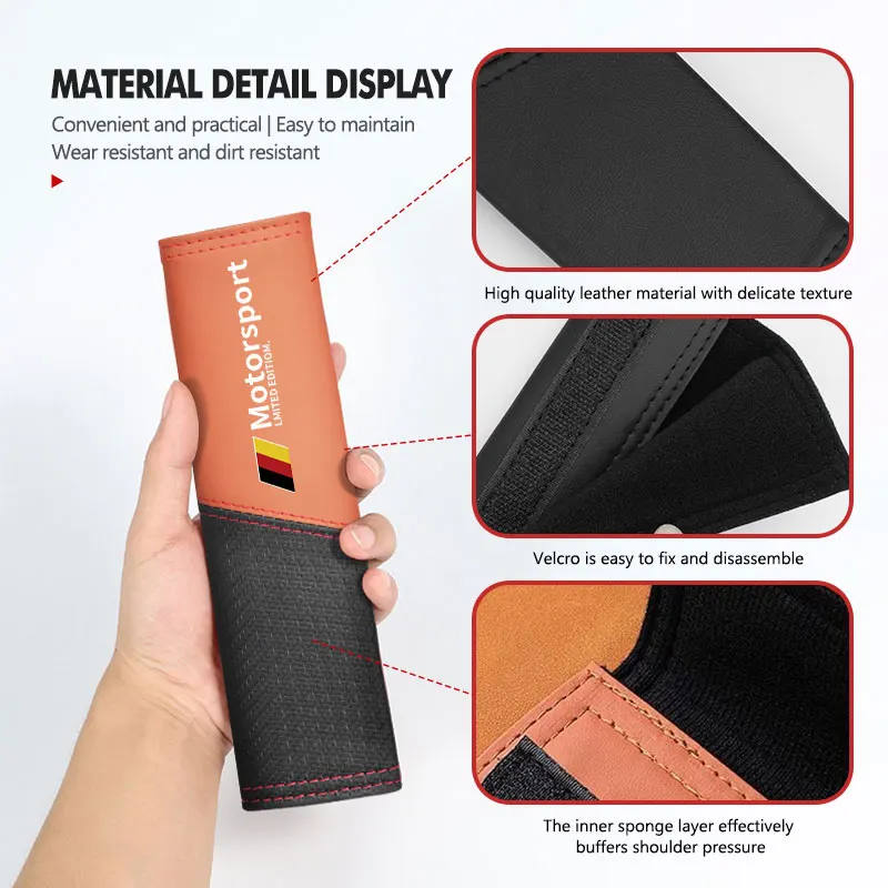 For BMW Car Emblem Safety Belt Protector Pad Non-slip Shoulder Cover X1 X3 X5 E39 E46 E90 F20 E60 F30 E36 F10 E87 E70 E91