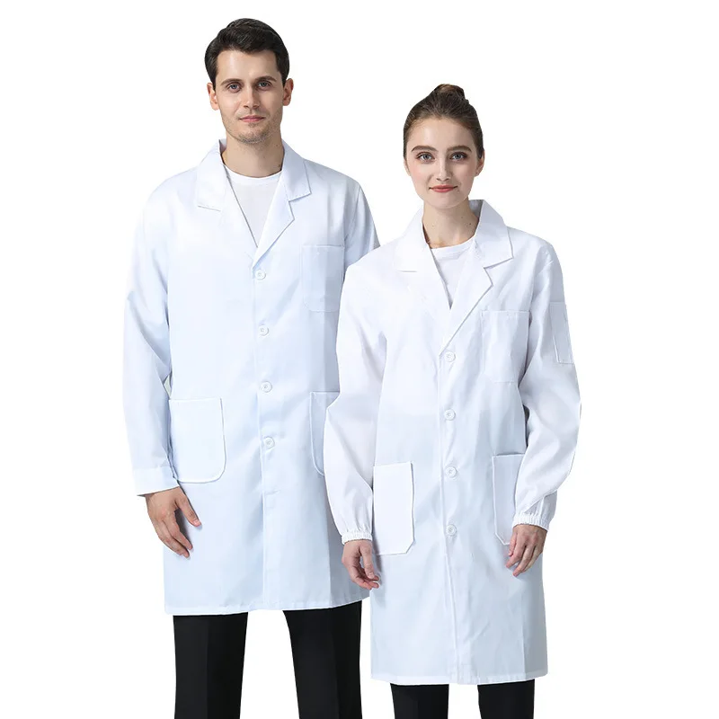 Uniforme de Chef, uniforme de enfermeras, vestido blanco de manga larga, vestido de verano, salón de belleza, tienda de esteticista, bordado, tatuador, farmacia, Phar