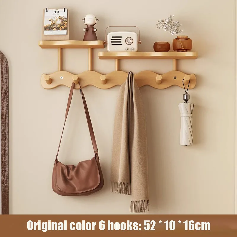 Hanging Hooks Hall Coat Racks Bamboo Hanging Hooks Creative Clothes Scarf Keys Wall Mounted Storage