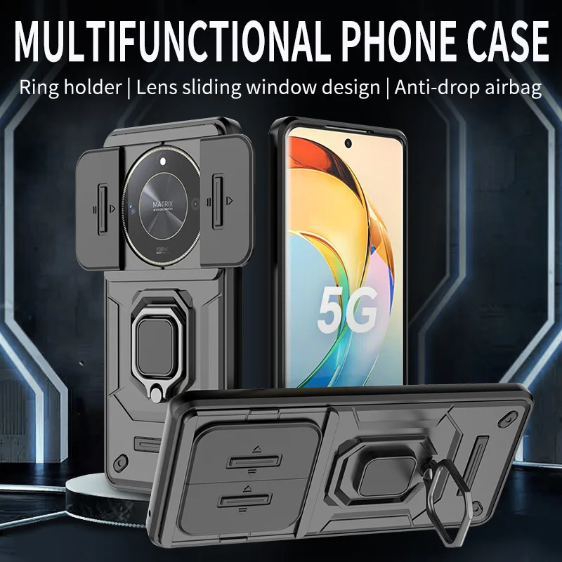 Armor Case For Honor Magic 7 6 Lite X9c Smart X9b Magic 5 Lite X9a Protective Cover Ring Magnetic Holder Coque Fundas Capa