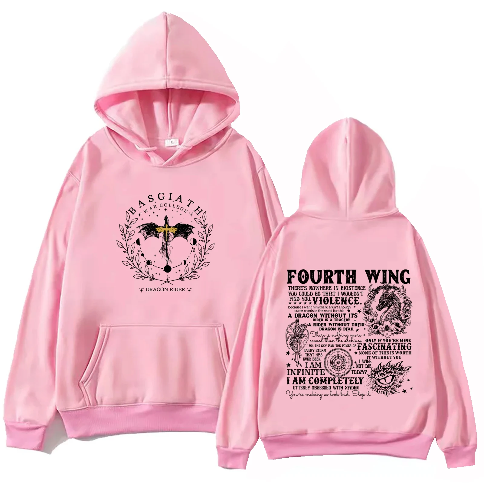 Basgiath War-Sudadera con capucha para hombre y mujer, suéter de manga larga con estampado universitario, Estilo Vintage, primavera y verano, 2024