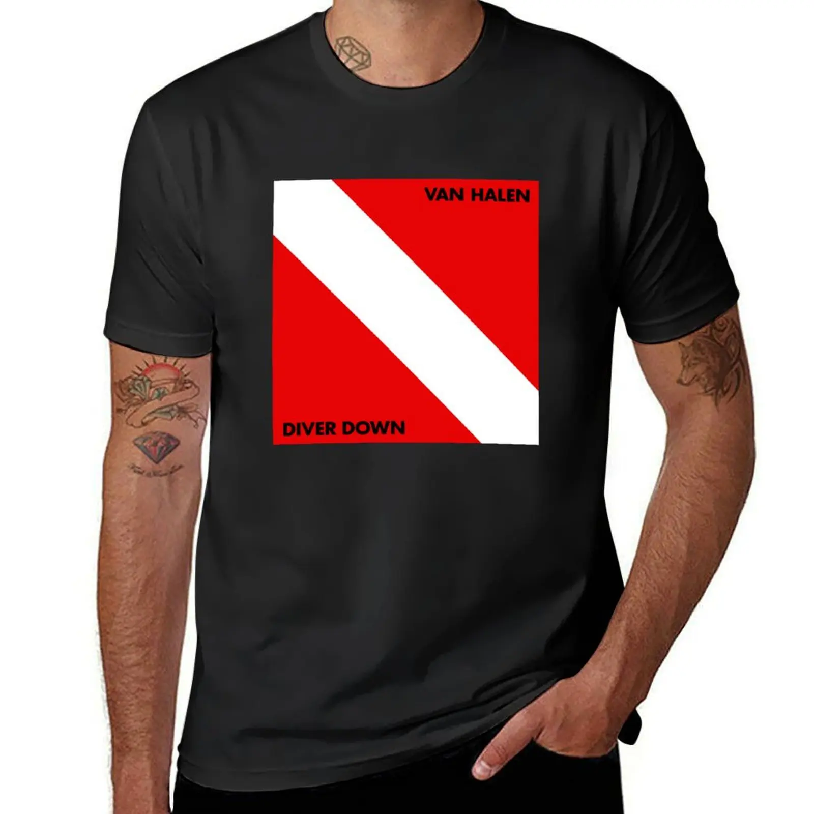 diver down red halens art T-Shirt graphic t shirts tees vintage anime shirt mens designer t shirt