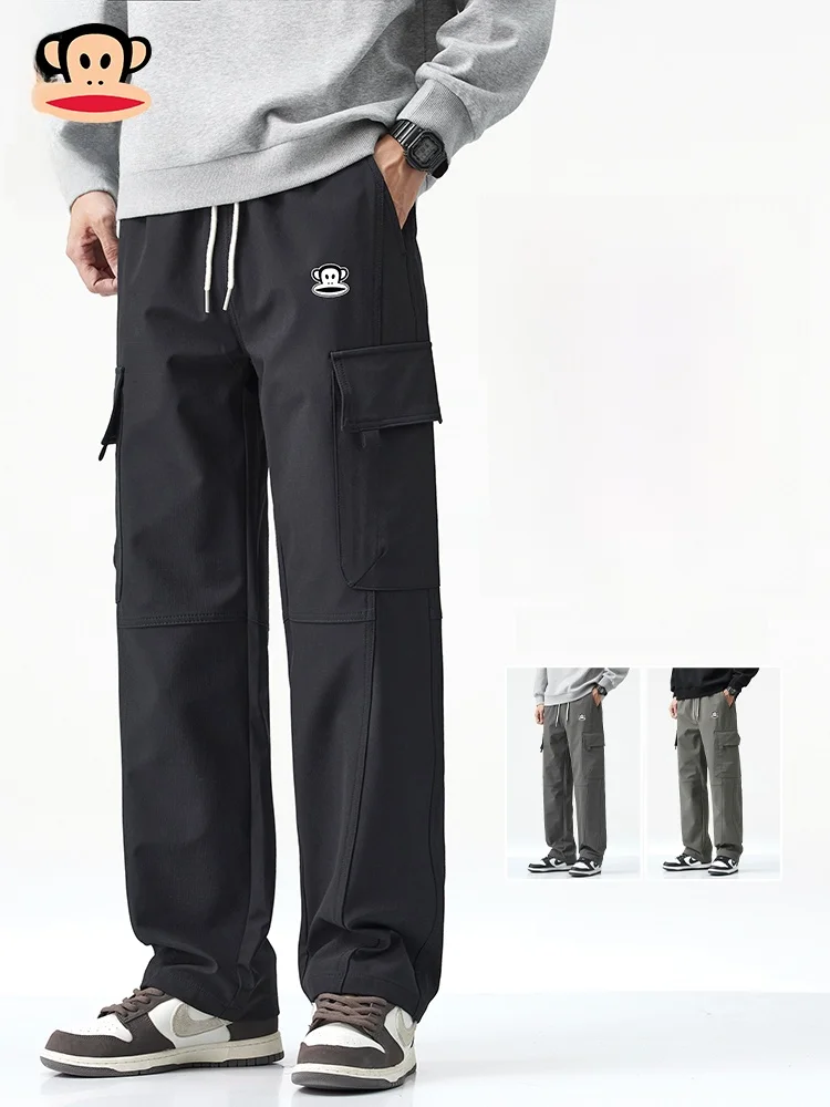 

Мужские брюки PaulFrank American Sle Workwear, новые осенние прямые свободные повседневные брюки с широкими штанинами, удобные джинсы свободного кроя