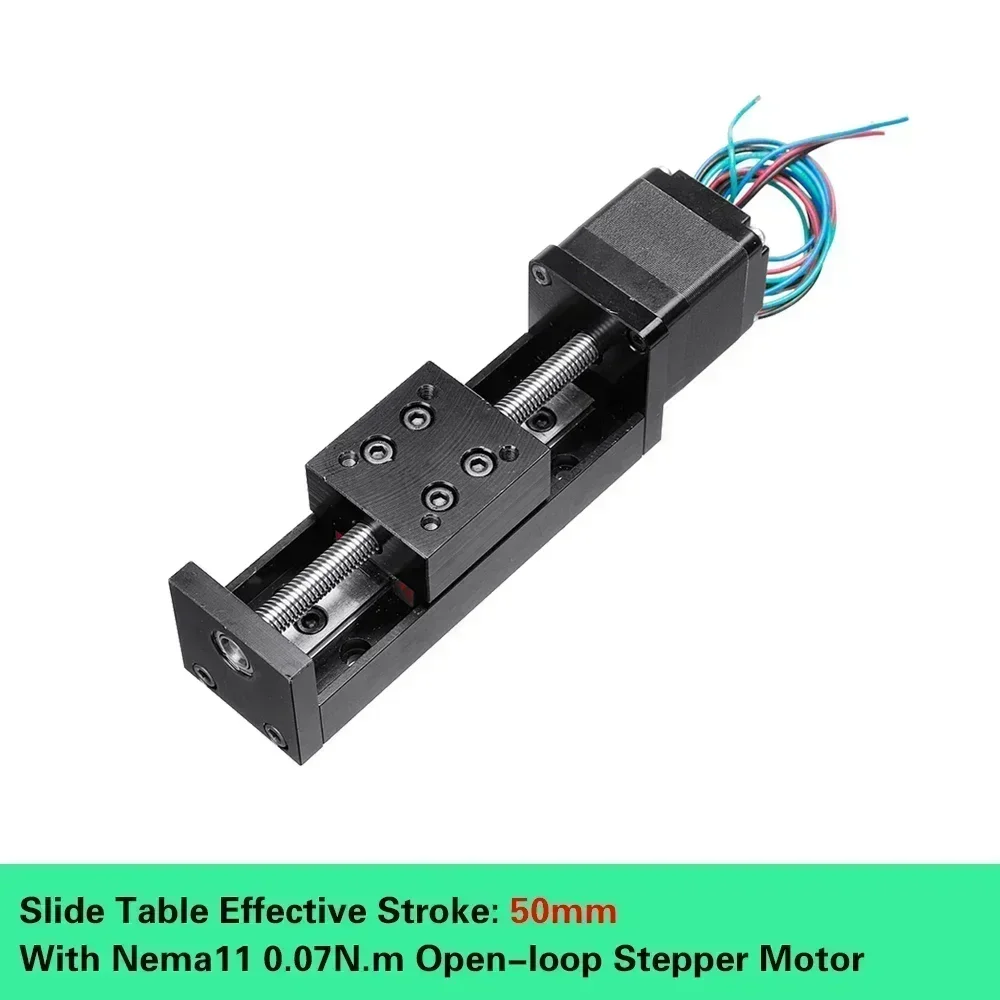 YunDuan T-Typ motorisierte Linearschiene Bühne Mini CNC Schiebetisch X Y Z-Achse Motor Linearführungsschiene Schiebetisch 50-300 mm Hub