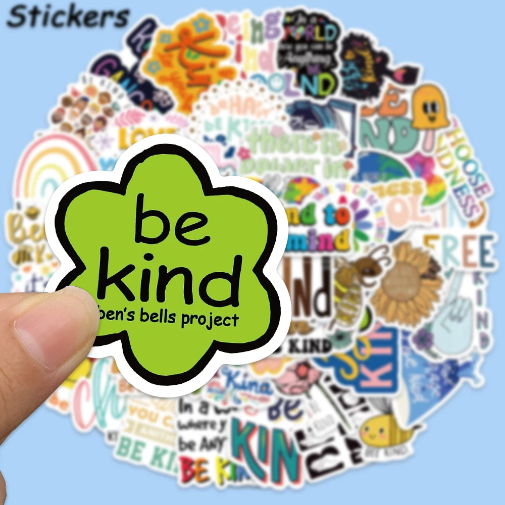 50PCS Be Kind And Friendly Psychology Stickers  For Laptop Luggage  Phone Case Fridge Skateboard DIY Waterproof Graffiti Decals