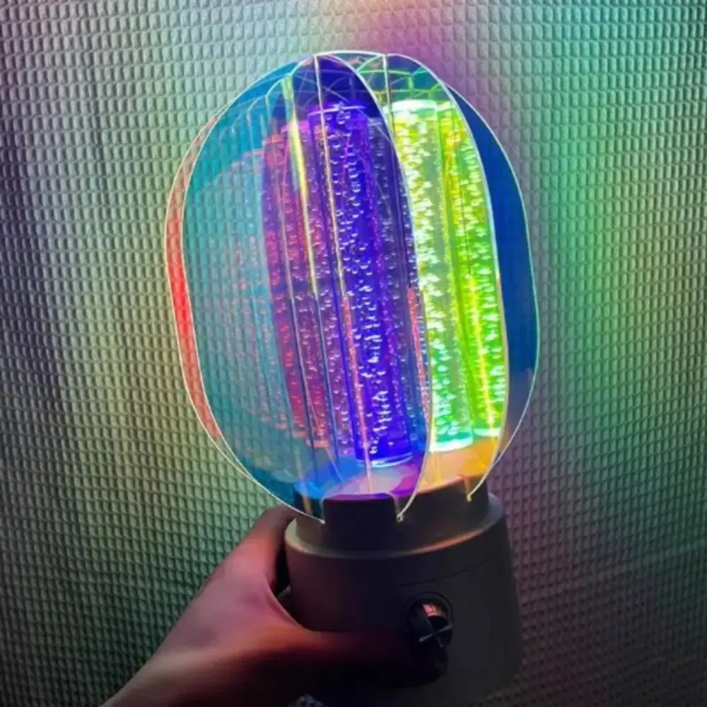 Dimmable Acrylic Nightstand Lamp 360 Rotation Plastic RGB Illumination Bedside Lamps Rechargeable Battery Soft Glow