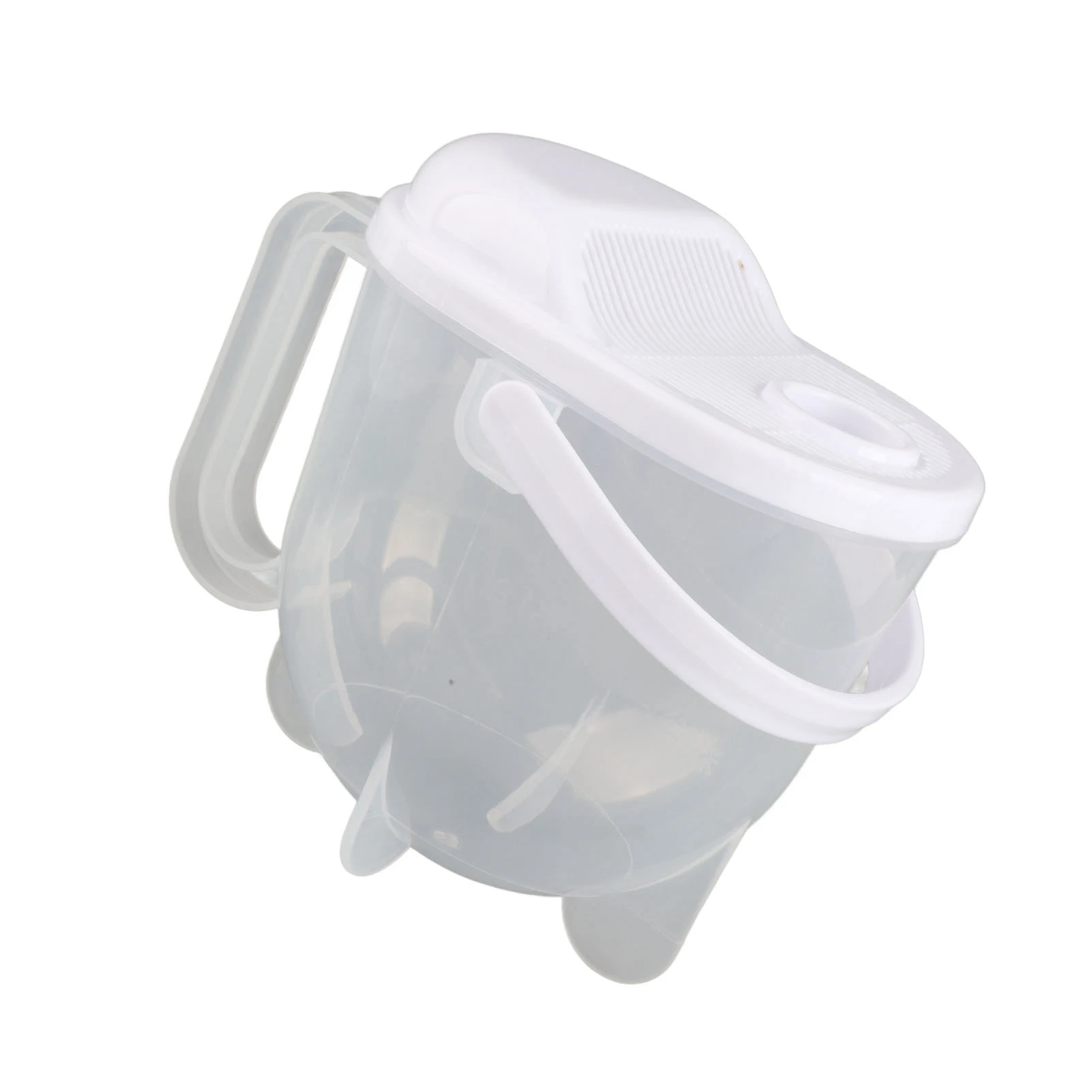 Rice Washing Bowl Water Flush Type ABS Clear Scale Fine Strainer Auxiliary Handle Rice Cleaning Basket for Kitchen