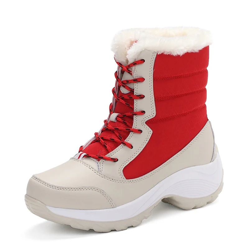 Winter New Women's Shoes Snow Boots Women's High-top Warm Student Women's Cotton Shoes Boots Fleece-lined Shoes