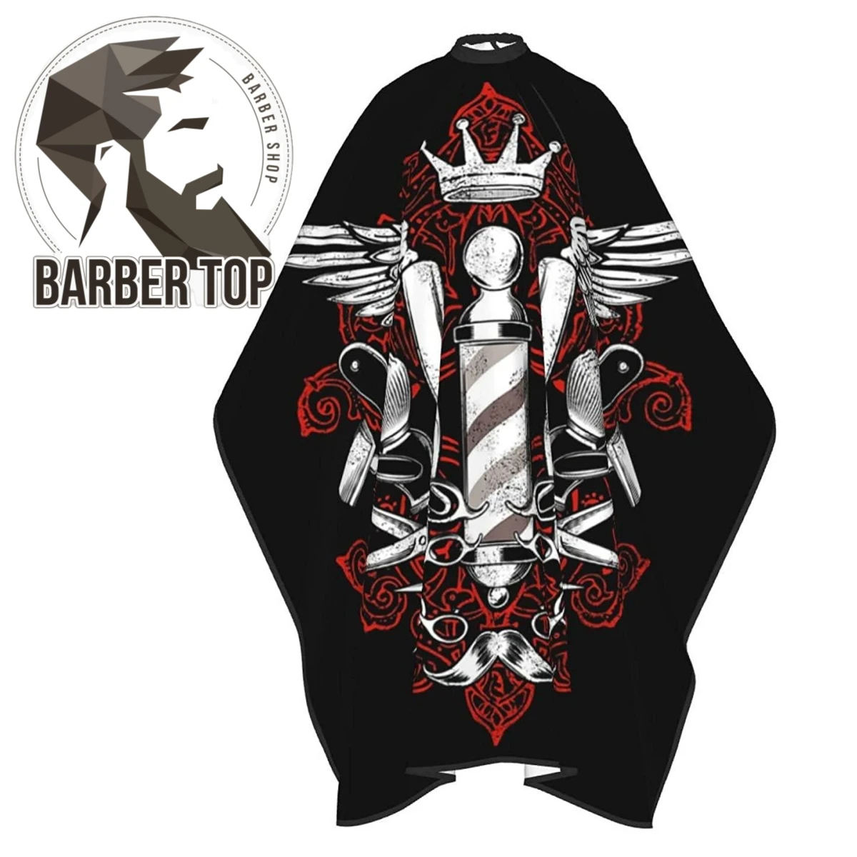 Professional Barber Pattern Cape Hair Stylist Salon Haircut Gown Hair Cutting Apron with Adjustable Closure Salon Cutting Shirt