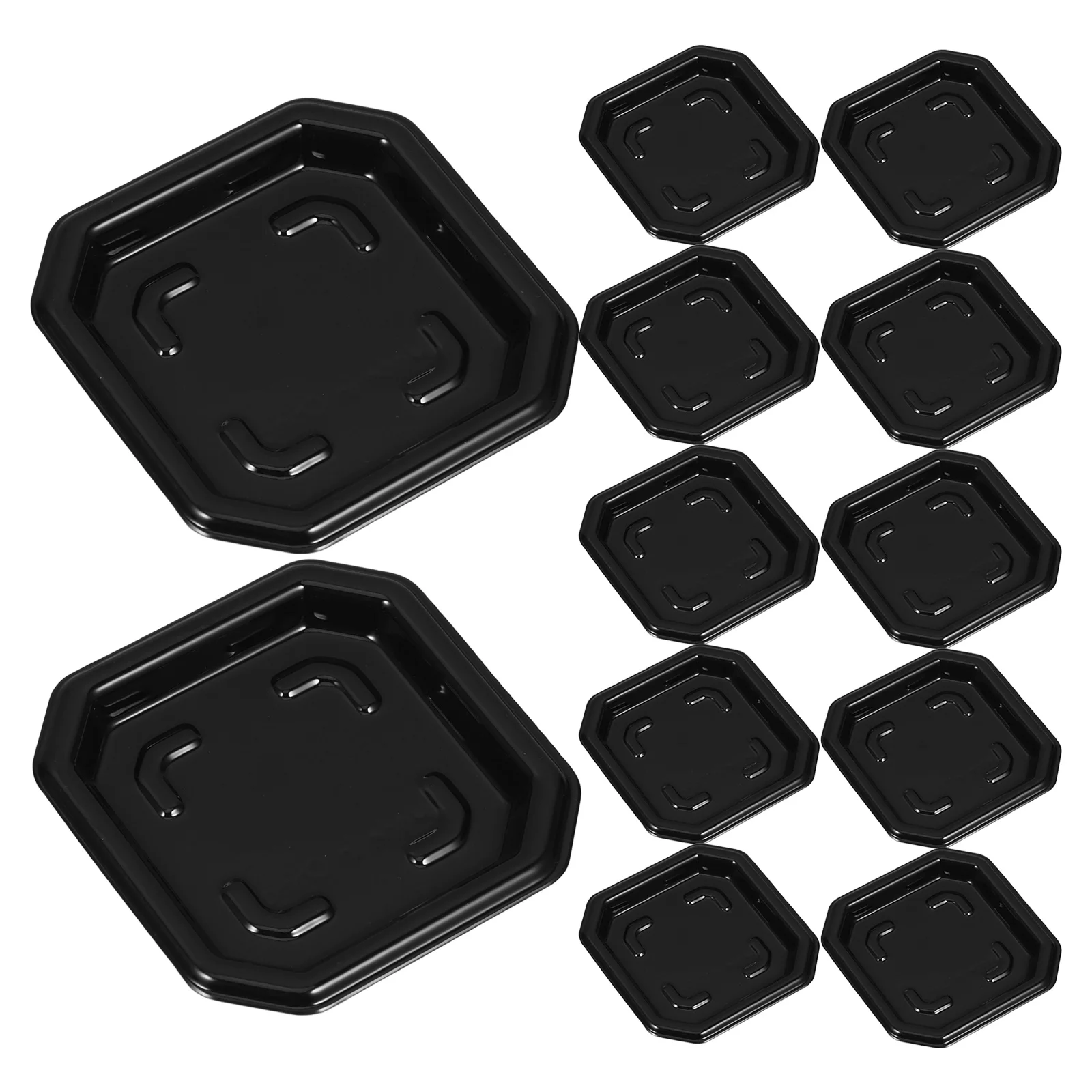

50pcs Heavy Duty Square Plant Saucer Black Plastic Succulent Pots Waterproof Bonsai Pot Durable Drainage Garden Planter Tray
