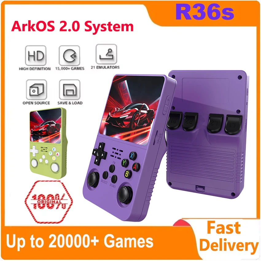 

Retro Game Console NEW R36S Arkos System Portable Pocket Video Game Player Birthday Gifts Handheld 15000+ Games Consolas