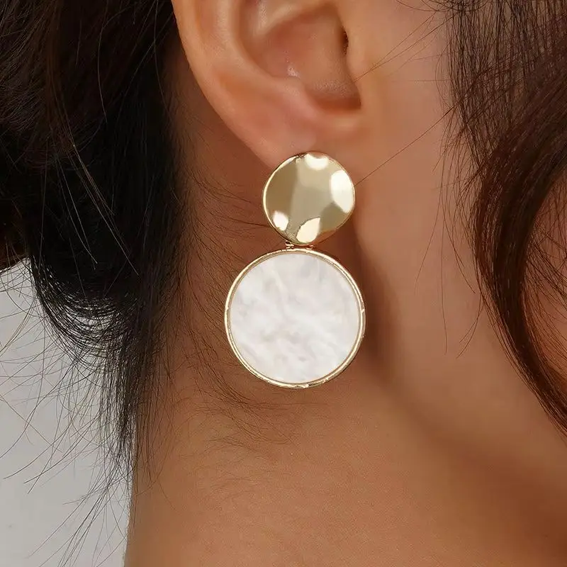 

2025 Heart Drop Earrings for Women, Alloy Dangle Circle Jewelry, Glitter Wedding Party Gift, Fashion Gift for Her