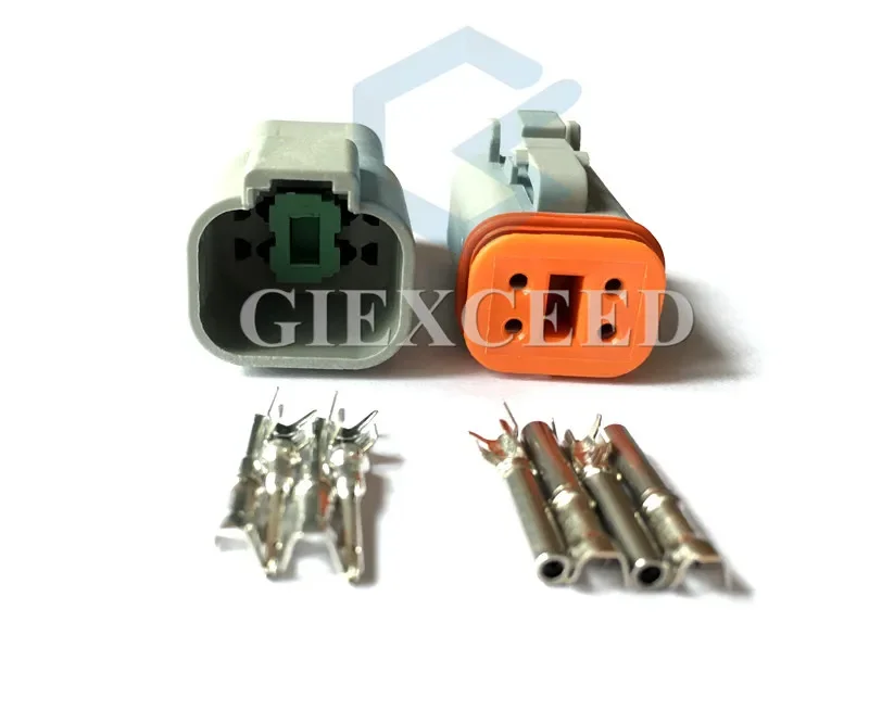 

2 Sets 4 Pin DT04-4P AT04-4P DT06-4S AT06-4S Waterproof Auto Connector AC Assembly Electrical Throttle Motor Plug For Excavator