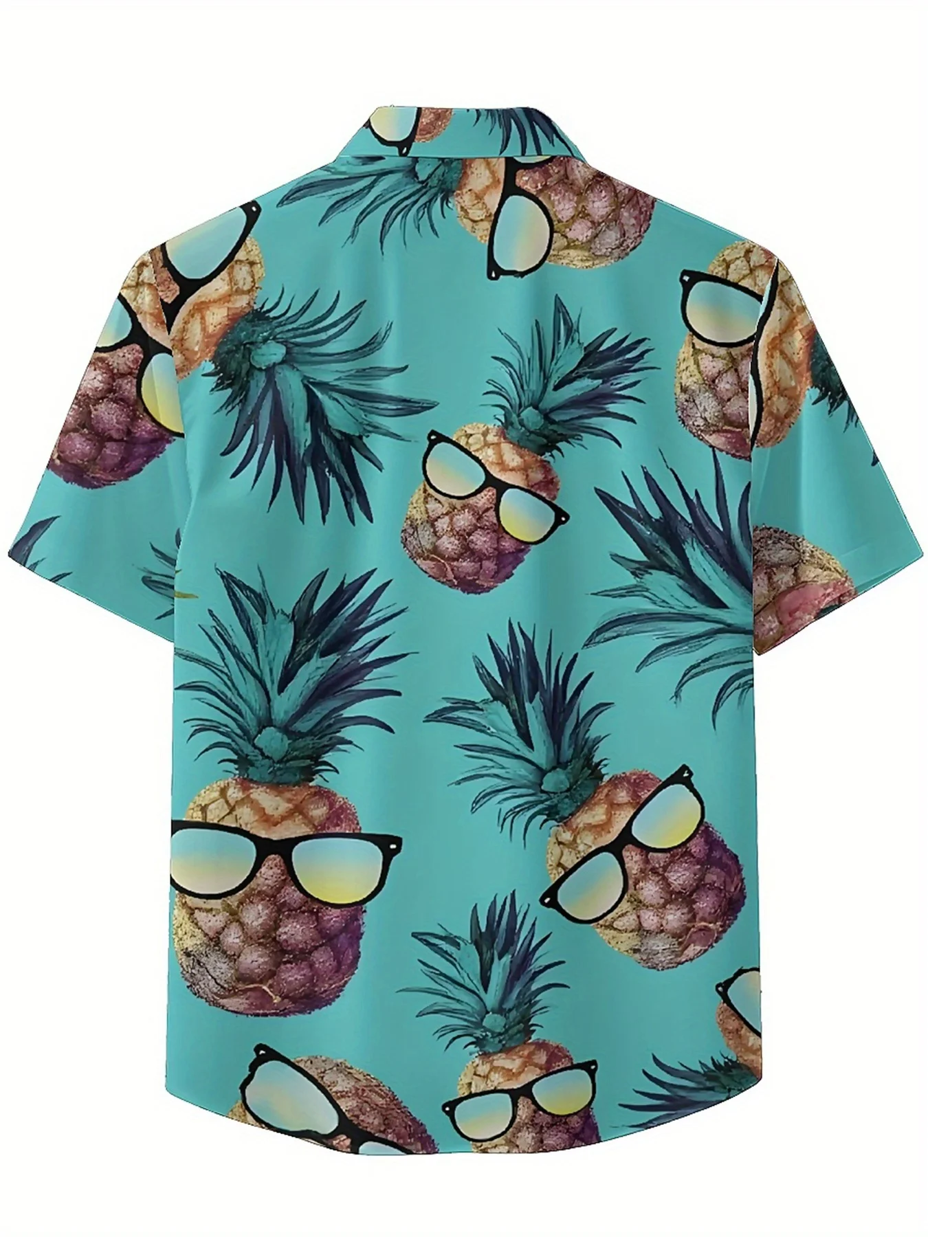 Men's Plus Size Hawaiian Shirts Pineapple Glasses Trend Pattern, Summer Casual Tops, Outdoor and Party, Streetwear