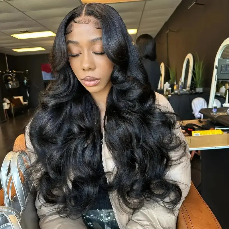 Rosabeauty HD Body Wave Nature Color 13X6 Transparent Lace Frontal Wig 13X4 Front Human Hair Glueless Wig 250% Density