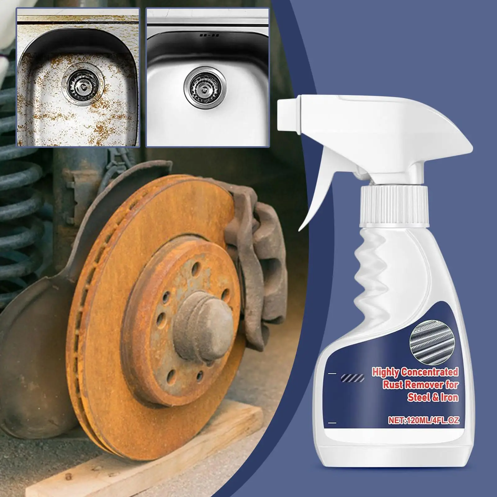 

Metal Rust Remover Rust Remover for Tools Heavy Duty Cleaner 120ml/4FL.OZ for Aluminum Iron Steel Copper Brass Chrome Automotive