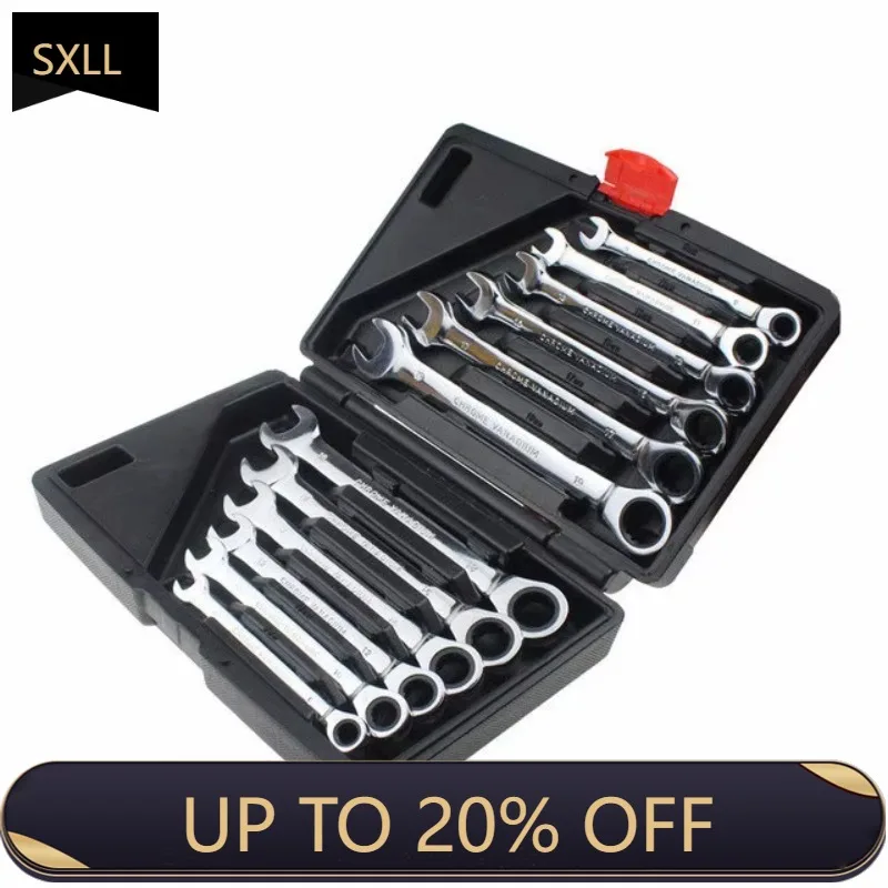 

SXLL Набор из 12 шт. инструментов для авторемонта 8-19 мм, комбинированный храповой ключ с фиксированной головкой, динамометрический ключ, двойной офсетный храповой ключ k