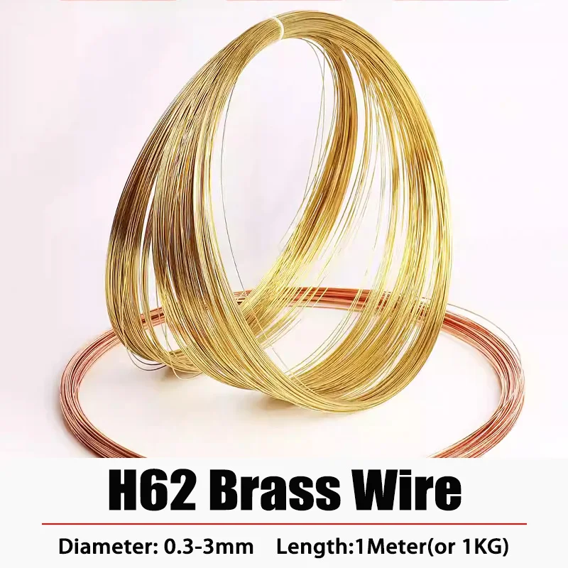 

H62 Solid Brass Wire High Hardness Brass Round Bar 0.3-5mm High Quality Copper Wire for Processing Welding Conductive Connection