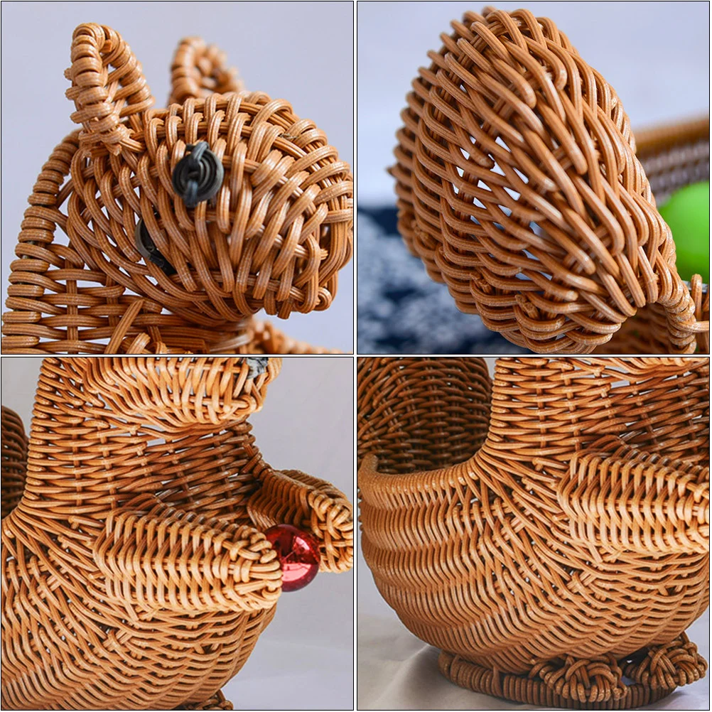 Squirrel Storage Basket Nautral Seagrass Baskets Rattan Bread Serving Wicker Plastic Display Simulation Snack Container Laundry