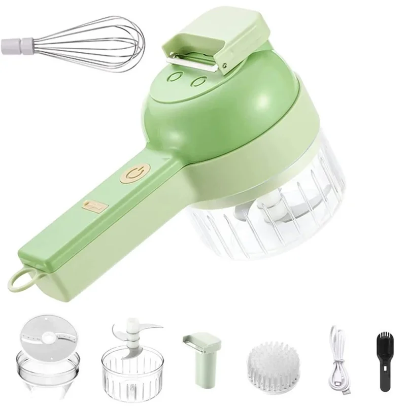 

Набор электрических измельчителей для овощей A66Z 4-в-1: ручной беспроводной электрический измельчитель чеснока, измельчитель продуктов, овощечистка и слайсер.