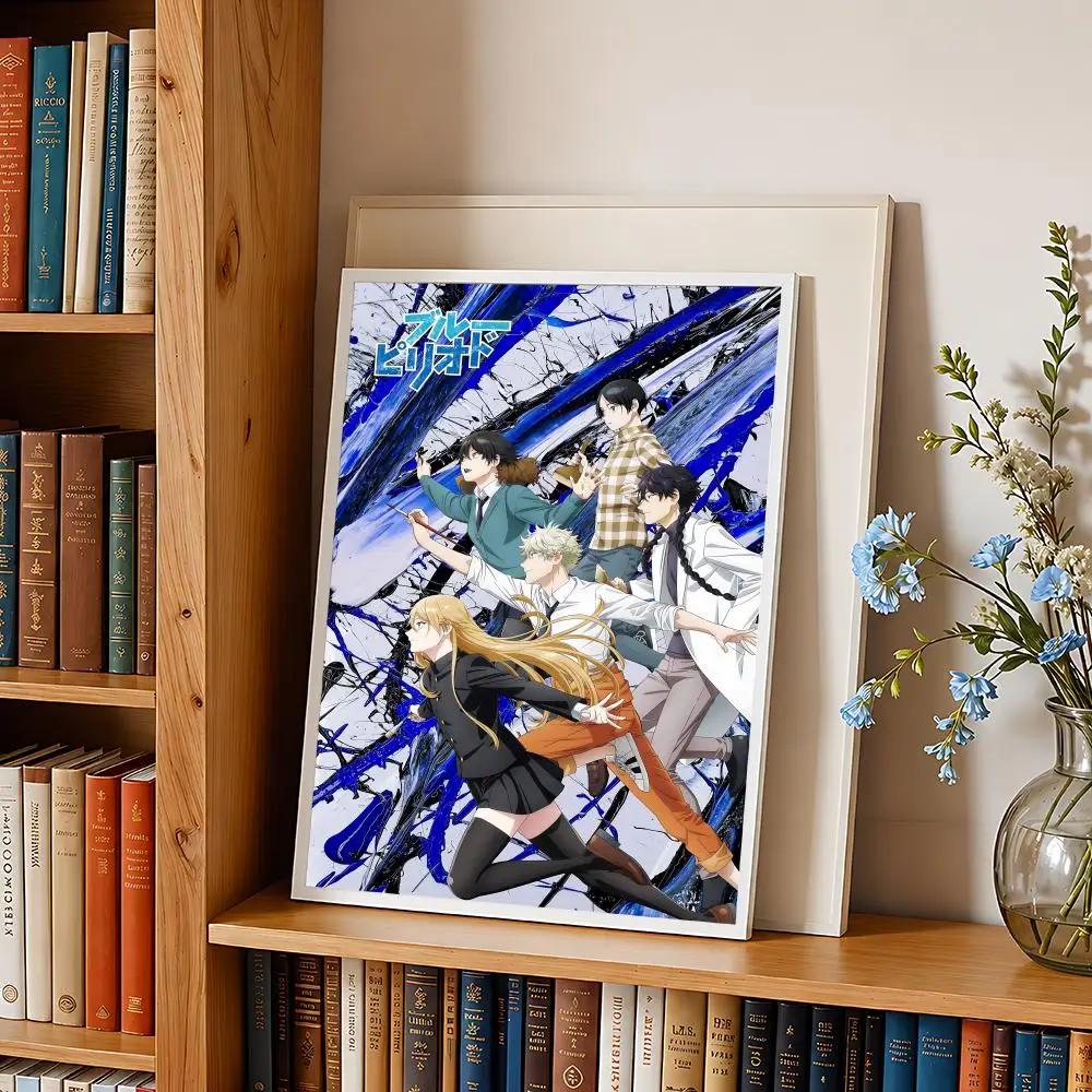 Art Manga B-Blue P-Period Poster HD Self Adhesive Wall Poster Waterproof Removable No Fade for Bedroom Living Room Decor