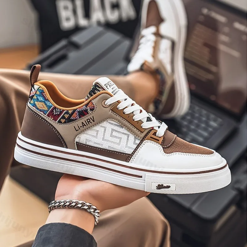 

2023 летняя мужская повседневная обувь с низким вырезом и цветными блоками, дышащая модная трендовая обувь с сеткой, удобные уличные нескользящие кроссовки