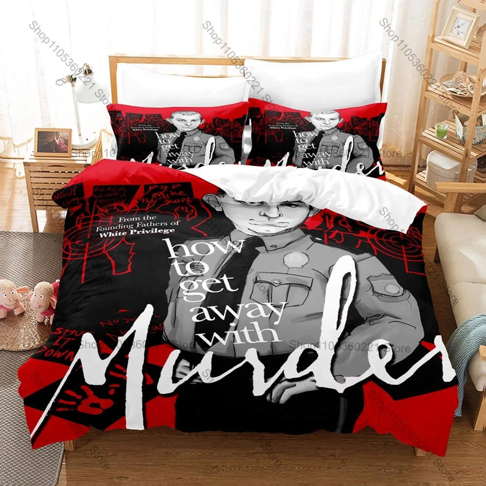 3 In 1 How to Get Away with Murder Themed Bedding Set Classic TV Design Soft Breathable Fabric Bedroom Gift