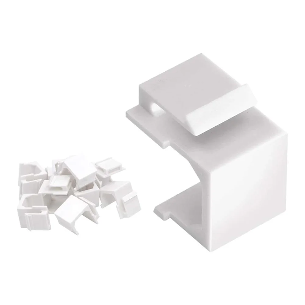 30-Pack Blank Keystone Jack Inserts for Keystone Wall Plate and Patch Panel - White