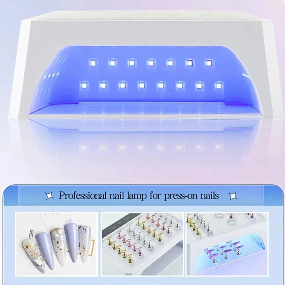 2 in 1 Wall Plug Nail Lamp 178W Gel Polish Dryer Manicure Machine Professional Nail UV LED Lamp for Two Hands Home Manicure