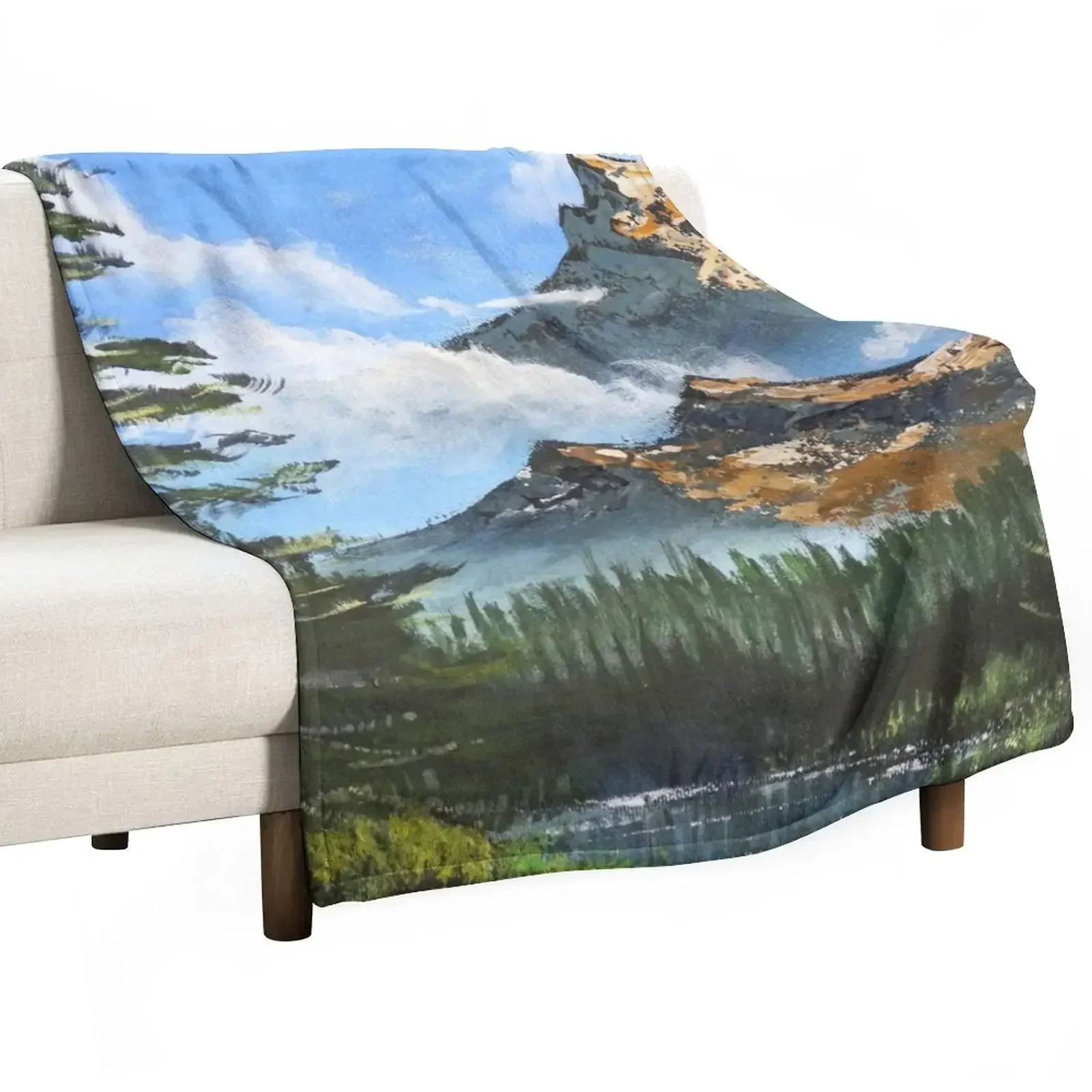 

Bob Ross Inspired Landscape - Mountain Art Throw Blanket manga Beach Luxury Thicken Decorative Sofas Blankets