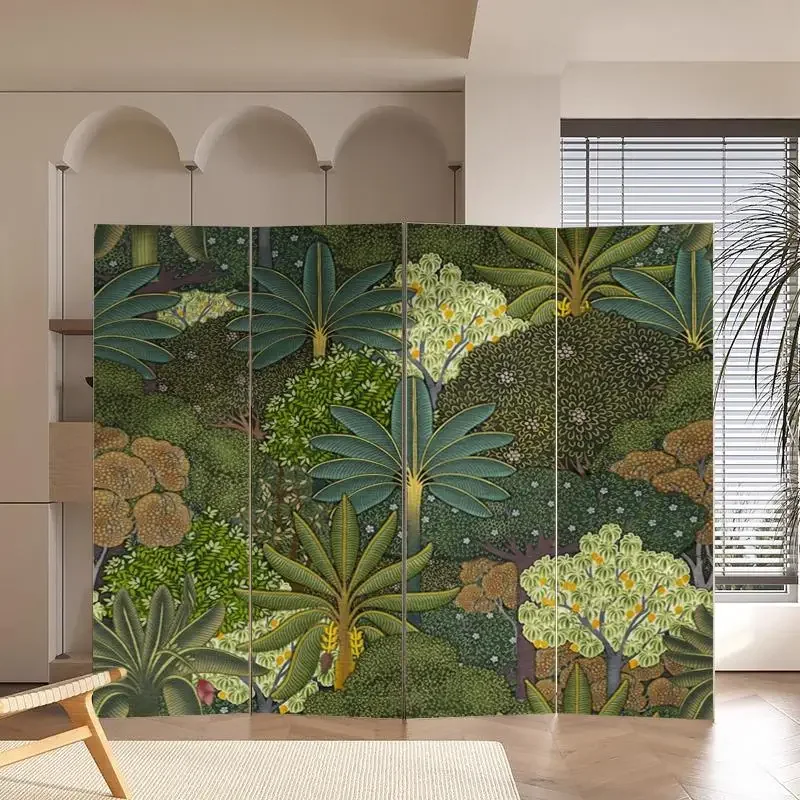 Screen partition, Mori medieval style living room entrance, folding mobile folding screen, modern simple bedroom to block