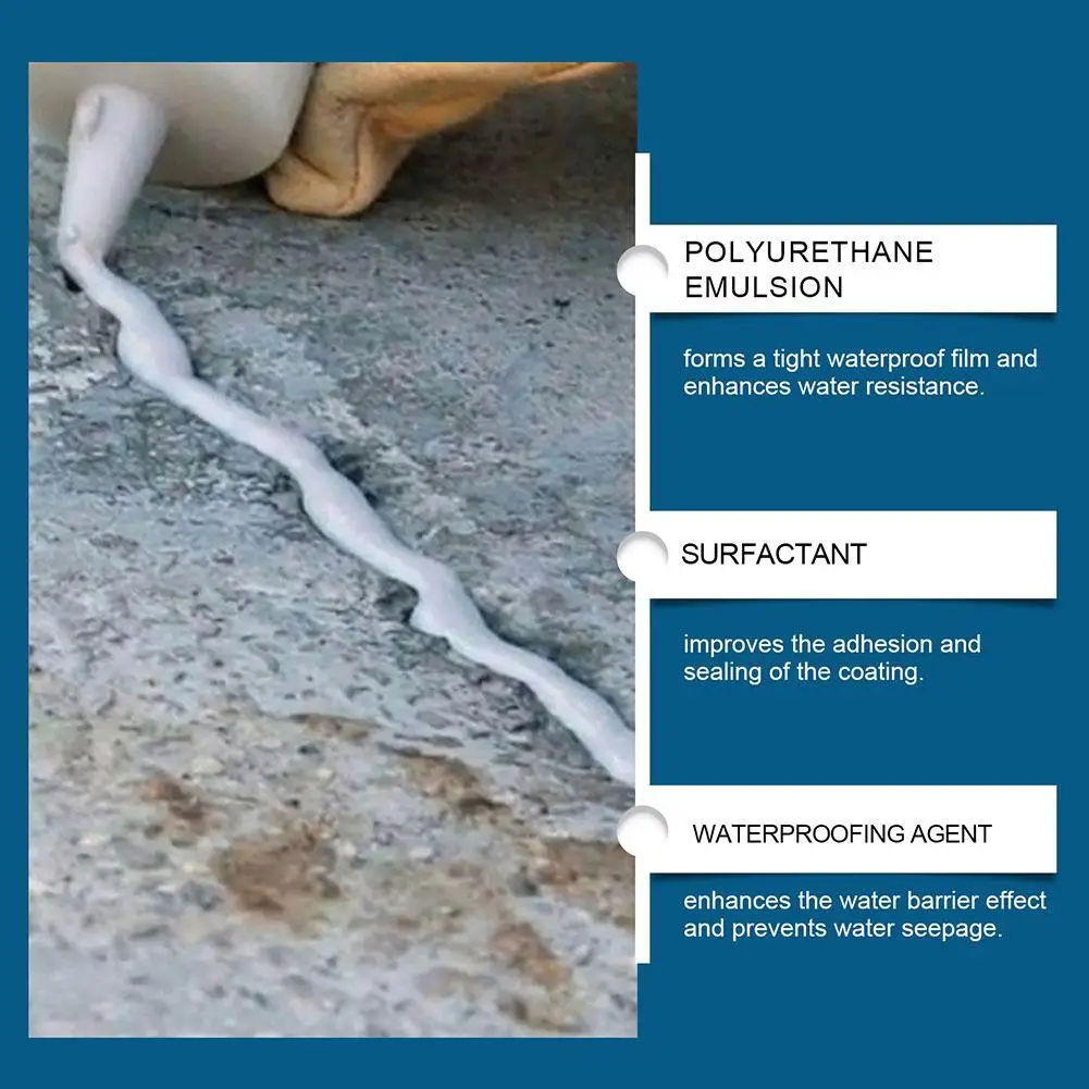 100g 콘크리트 균열 수리 자가 평탄화 패칭 및 충전제 콘크리트 균열 방수 수리 실란트 코킹 접착제