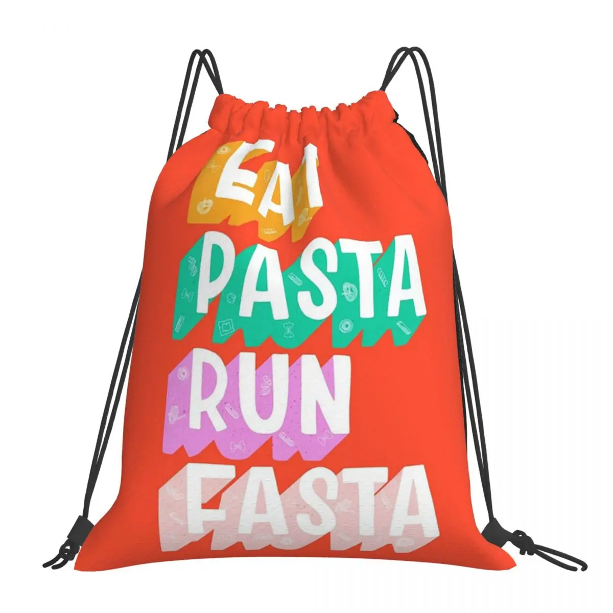 

Рюкзаки Eat Pasta Run Fasta, повседневные портативные рюкзаки на шнурке, карманные спортивные сумки, сумки для книг для мужчин и женщин, студентов