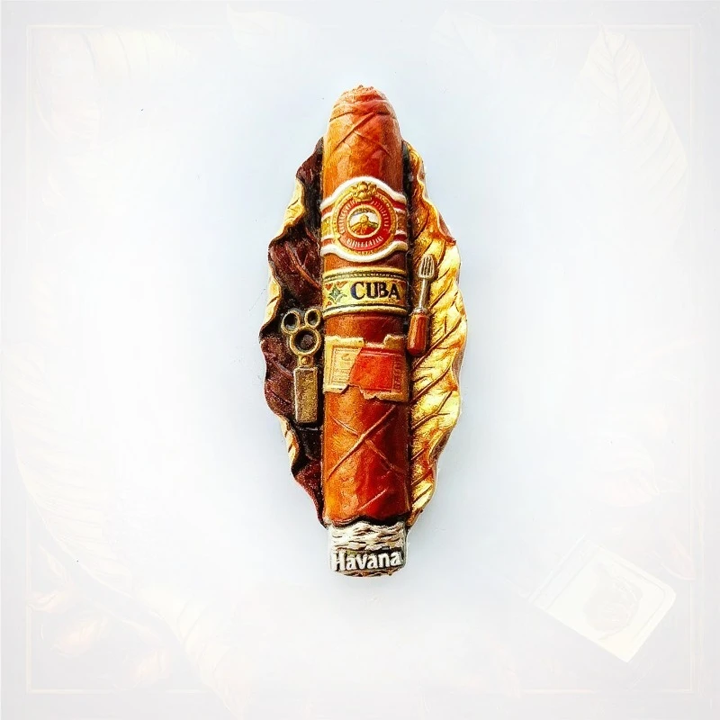 

Havana Cuba Fridge Magnet - Stylish 3D Leaf Silhouette Unique Tropical Art Souvenir for Travel & Modern Home Decor