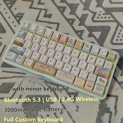 50-row Keyboard Dual-mode/three-mode 2.4g Wireless Custom Keyboard Kit VIAL Key Change RGB Backlit Office Mechanical Keyboard
