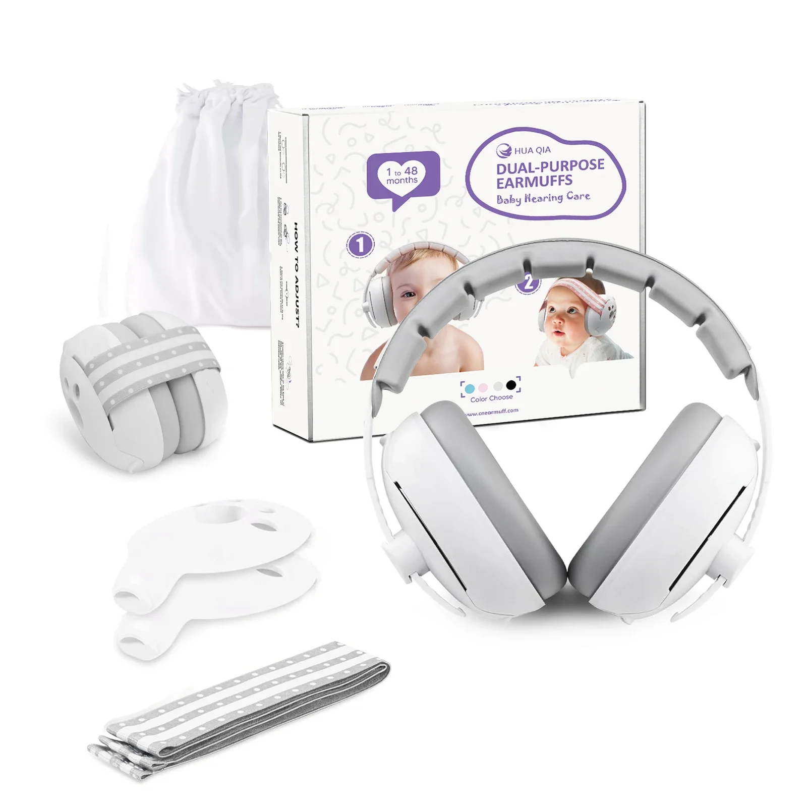 2 in1 Baby Ear Protection for Babies and Toddlers Up to 36 Months Noise Reduction Earmuffs Comfortable Baby Headphones for Sleep