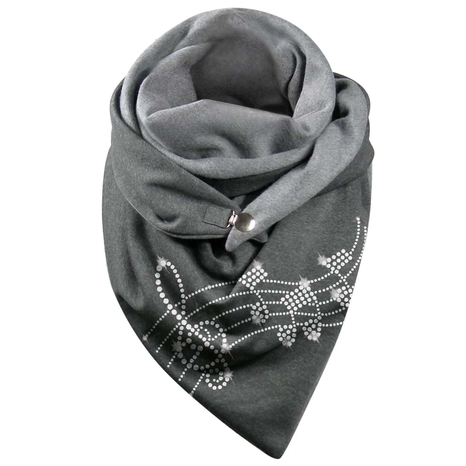 Fashion Scarf Graphic Music Note Print Square Scarves With Button Clasp Women Winter Warm Scarf Female Neck Warmer Blanket Wraps