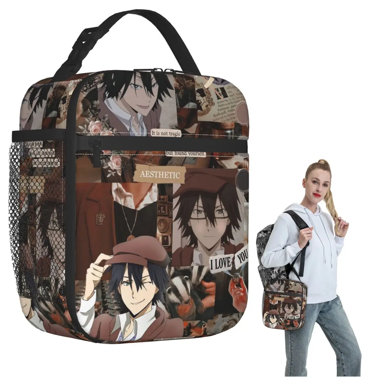 

Термосумка для обедов Bungou Stray Anime Collage для женщин и детей, герметичная, для еды, термосумка-тоут