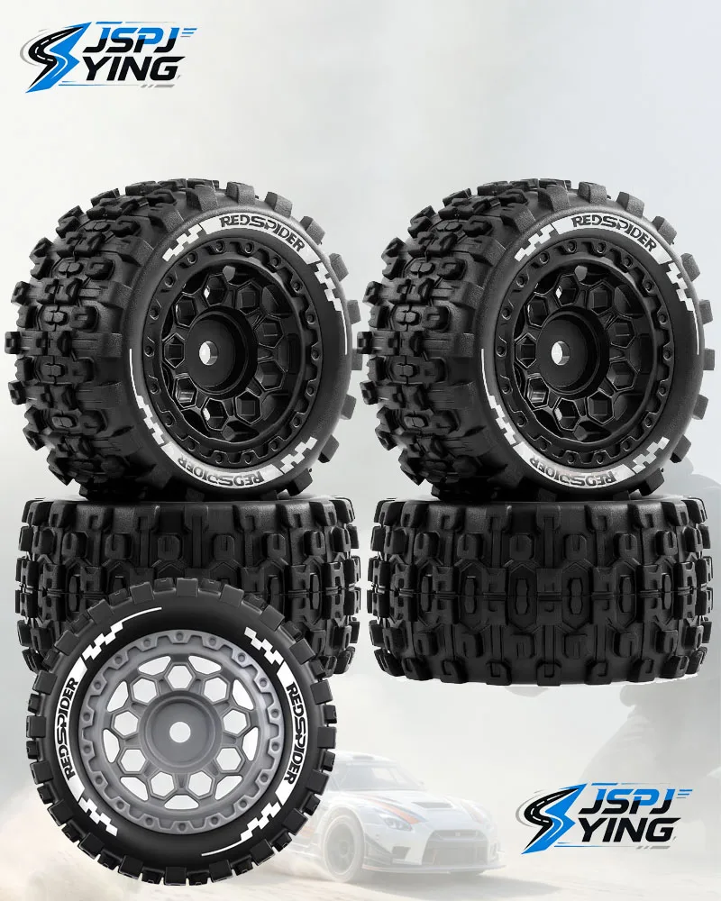 4Pcs Durable Off‑Road RC Wheel Tire Combo Set, All‑Terrain Upgrade Replacement for Arrma 1/18 Granite Grom 4X4 RTR RC Monster Tr