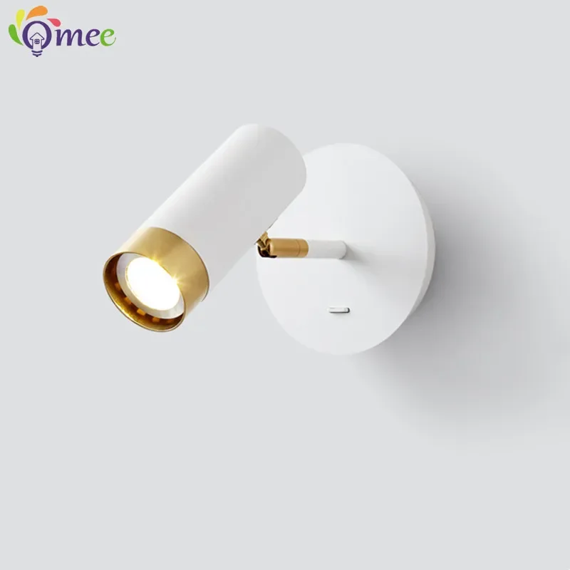 

Interior Wall Light White/ Black Bedroom Bedside Wall Lamp Led Wall Lights Sconces 220V Modern Wall Lamps For Living Room Stairs