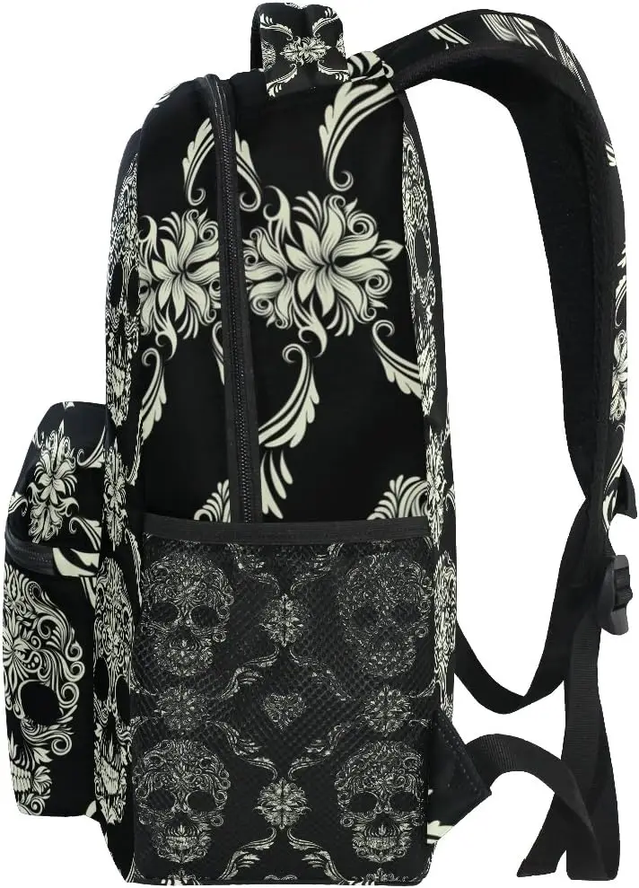 Sugar Skull Day of the Dead Boys Girls School Computer Backpacks Book Bag Travel Hiking Camping Daypack